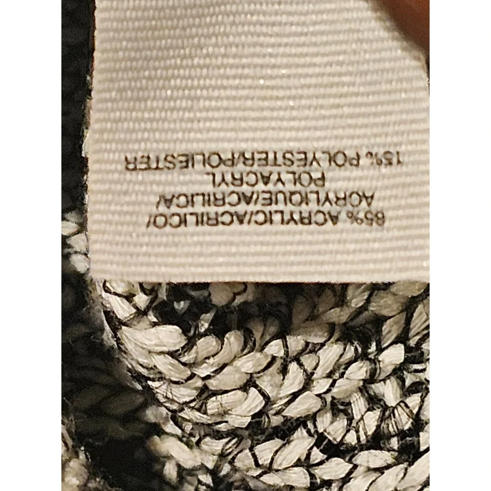 RACHEL RACHEL ROY Black White Speckled Knit Short Sleeve Top Size S‎